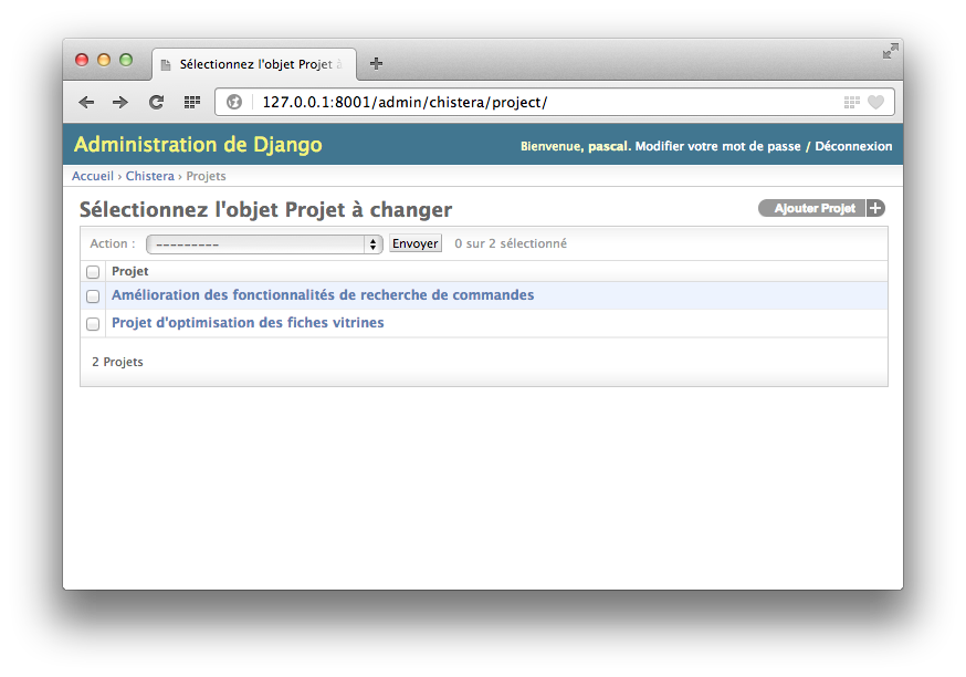 Personnalisation des noms d'objets Django admin